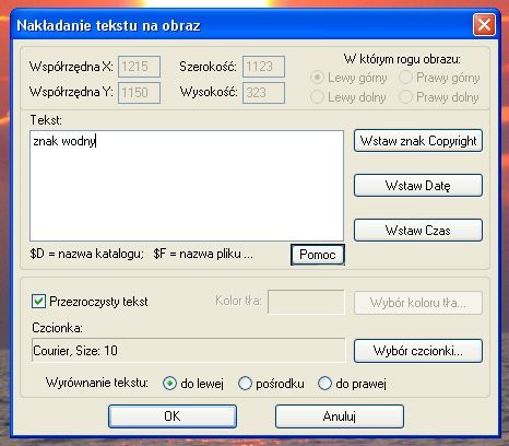 Nakładanie tekstu na obraz